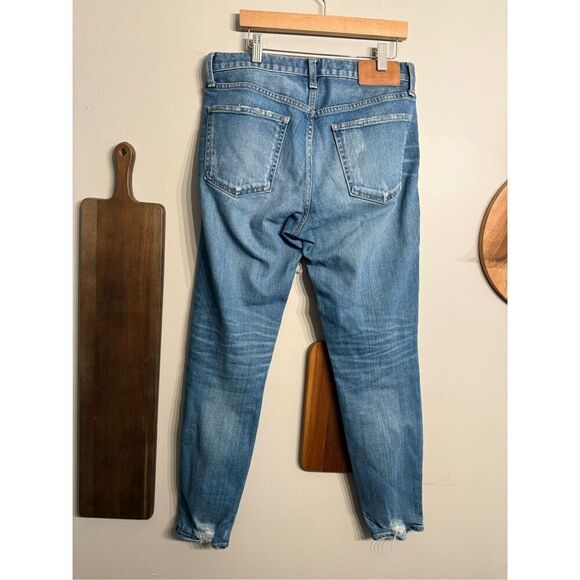 Moussy Vintage Blue Denim Stretch Distressed Skinny Jeans Medium Wash Size 27 - Picture 2 of 5